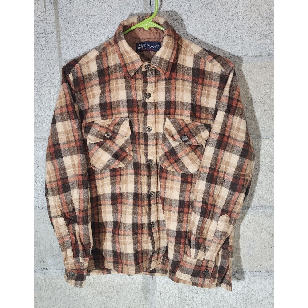 Vintage Lord & Taylor The Mans Shop Plaid Button Up Men's Flannel Shirt Size M